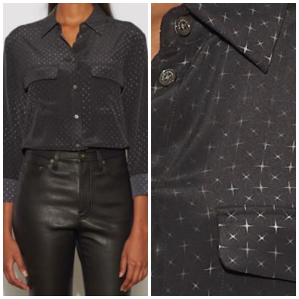 Equipment Signature Star Print Silk Shirt